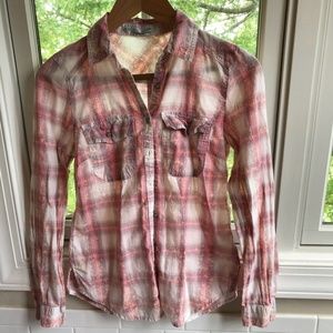 Pink plaid button down